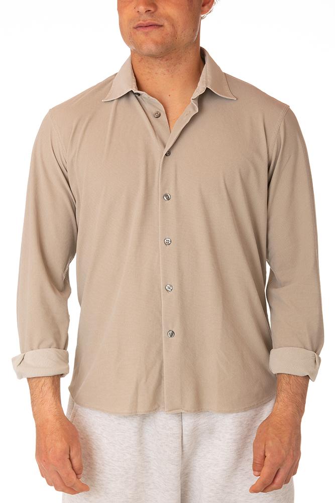 MAGLIA CAMICIA UOMO BEIGE 25256 85 RRD